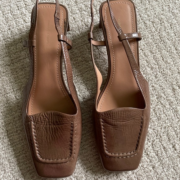 Mansur Gavriel Shoes - Mansur Gavriel Brown Leather Slingback Heels